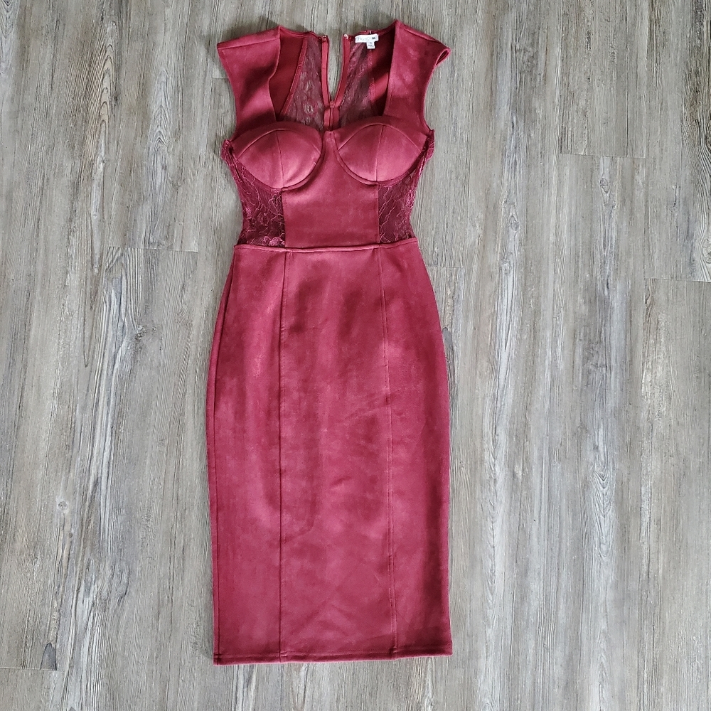 Sexy burgundy midi